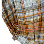 Free People  Alexa Plaid Mini Dress Long Sleeve‎ Ruffle Hem Button Front Size XS Photo 8