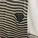 POL  Gray & White Striped Open Long Sleeveless Duster Sweater M Photo 2