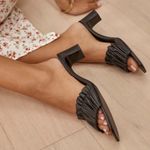 Reformation  Shereen Ruched Block Heel Mule Photo 0