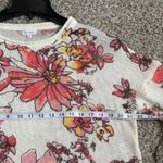 En Crême En Crème Cream Pink Floral Lightweight Hi Low Sweater Medium Spring Photo 8
