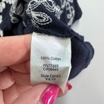 J.Crew Top Women XX Small Blue White Floral Embroidered Long Sleeve Top Cotton Photo 3