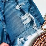 American Eagle  Distressed Curvy Midi Cutoff Denim Jean Shorts Photo 1