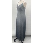 Vintage 90s Y2k Ombre Gown Formal Prom Floral Glitter Silver Gray Black XS 0/2 Photo 3