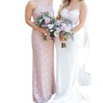 Sorella Vita  Bridesmaid Dress Rose Gold Sequin‎ Maxi Gown Sleeveless Formal Sz 2 Photo 1