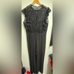 Julia Jordan NEW Lace Illusion Flutter Sleeve Black Jumpsuit Size 12 woman’s Photo 7