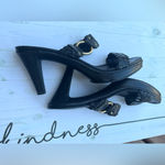 Coach  Black Woven Leather Sandals🖤🖤 Photo 11