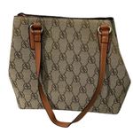 Adrienne Vittadini  Signature Collection Neutral Jacquard Hobo Handbag Purse Photo 2