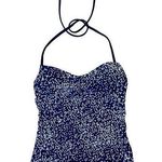 Speedo Swimsuit Tanktini Bikini Halter Top Blue White Polka Dot Size 32 Small Photo 0