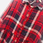 Free People Easy Street Plaid Long Sleeve tunic blouse red blue sz XS Photo 3