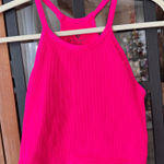 FP Movement Happiness Runs Long Cropped Tank Top ribbed workout sports bra neon Silver Size L Photo 0