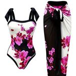 Andrea’s Deals NWT AD Floral Pattern 2 Piece Swimsuits Rose Red Photo 0