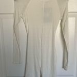 Naked Wardrobe NWT  Cream 4-Way Stretch Long Sleeve Crew Neck Romper Size S Photo 0