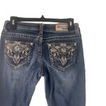 Grace LA Juniors Size 7 Western Bling Jewel Embroidered Pockets Straight Jeans‎ Blue Photo 1