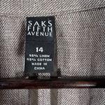 Saks 5th Avenue Saks Fifth Avenue Linen Blend Belted Jacket Size 14 Tailored Neutral Blazer Photo 12