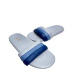 Seychelles  Sandals Size 9 Leather Low Key Blue Bright Open Toe Slides‎ Photo 2