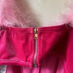 Pretty Little Thing Pink Feather Trim Velvet Corset Top Photo 4