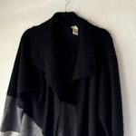 Max Studio  Y2k Chunky Black Gray Color Block Open Front Cardigan‎ Sweater Size L Photo 1