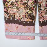 Anne Carson  Brown and  Pink Paisley Silk Wide-Leg Pants Size Large Photo 7