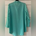 Vineyard Vines  Seafoam Green Linen Blend Popover‎ Tunic Top Shirt Sz Large Photo 3