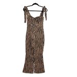 LIONESS Urban Outfitters Woman Like Me Tie Jumpsuit Zebra Print Size Small Photo 2