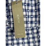 J.Crew Blue White Gingham Plaid Ruffle Eyelet Tie Shoulder Top Blouse Size 4 NWT Photo 6