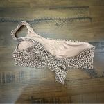 Aerie  Women's Size M Brown Animal Print One Shoulder Bikini Top Swim Padded Photo 2