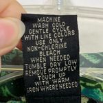 Vintage Green & Black Floral Bell Sleeve Collared Lace Blouse w/Ruffles Blue Size L Photo 5