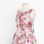 Adrianna Papell - Floral Boat-Neck Floral Jacquard Dress Photo 4