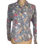 Patagonia 90s Gray Floral Casual Button Down Long Sleeve Shirt Women Size Medium Photo 2