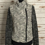Old Navy  black/white marled boucle moto long sleeve full zip jacket Size Small Photo 0