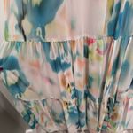 NWT Liv Foster Green Blue Watercolor Printed Chiffon Long Dress Sz 2 $395 Retail Photo 6