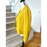 Massimo Dutti  Mustard Yellow Boucle Tweed Fringe Blazer Photo 1