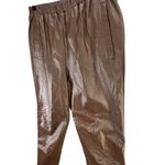 Vintage 90s Charles Klein Leather Pants S Chocolate Brown High Rise Retro Moto Photo 2