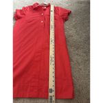 J. Crew Collared Red Coral Popover Button Shirt Dress Size XS Career Preppy Photo 6