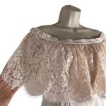 Theia BHLDN Mila Off the Shoulder Lace Jumpsuit Pink Braidesmaid Size 8 Photo 7