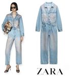 ZARA NWT FADED DENIM JUMPSUIT Photo 1