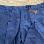 CHAPS  Cropper Trouser Pants size 14 color blue linen pants inseam 23” Photo 11