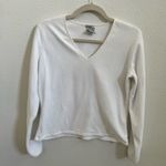 Old Navy  white fleece sweater v-neck Photo 0