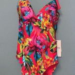 KikiRio Juno Halter One Piece in Coral Tropic Size XS Pink Photo 0