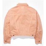 American Eagle  AEO Cropped Denim Jacket in Peach Size XXL Photo 10