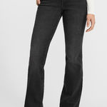 EXPRESS  Mide Rise Black Wash Bootcut Jeans Photo 0