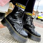 Dr. Martens Sinclair Platform Zebra Embossed Zip Up Lace Closure in Black Photo 2