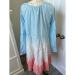 Simply Southern  Long Sleeve Knee Length Peasant Dress Ombre NWT Large Photo 5