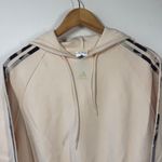 Adidas Hoodie Women S Cream Floral 3 Stripe Pullover Athleisure Sporty Active Photo 1