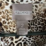 Chico's  Jaguar Print Sandwashed Satin Blouse size 2 large Photo 4