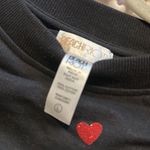 Beach Riot  Black Cropped Sweatshirt with Red Glitter Hearts, Size Large Photo 7