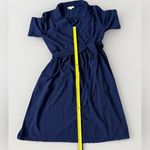 Bohme Böhme‎ Navy Wrap Dress Size Large Pockets  Midi Belted Classic Chic Style Photo 7