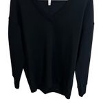 Spanx Black V Neck Sweatshirt Long Sleeve Pullover Top Women Size Medium Stretch Photo 3