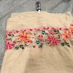 Floral Embroidered Cream Shawl OS Pink Photo 2