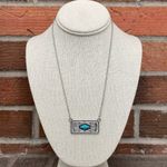 Aztec Pattern Bar Necklace with Turquoise Photo 1